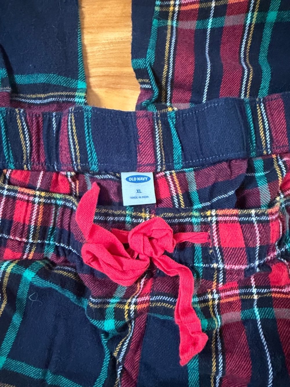 Old Navy Black, Red & Green Plaid Drawstring PJ Pants